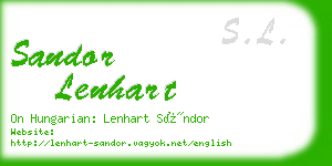 sandor lenhart business card